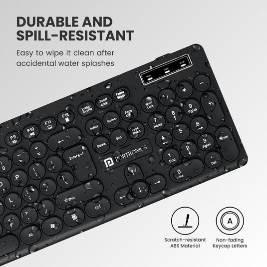black Portronics Key6 Wireless Key caboard and Mouse with spill resistant| best wireless keyboard under 1000 in India