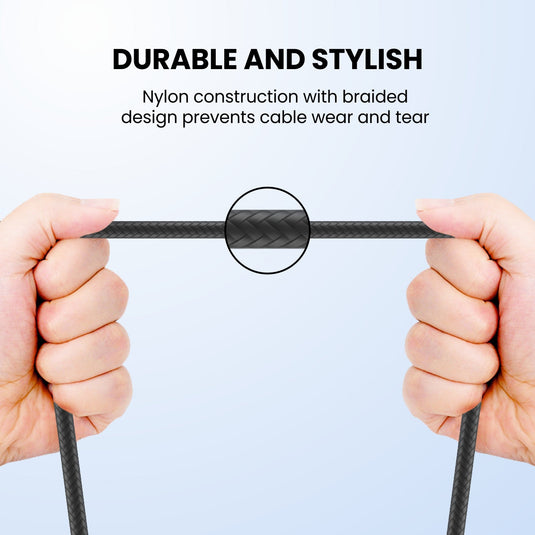 Portronics Konnect J7 Dual headed Cable Micro and Type C Cable strong cable. Black