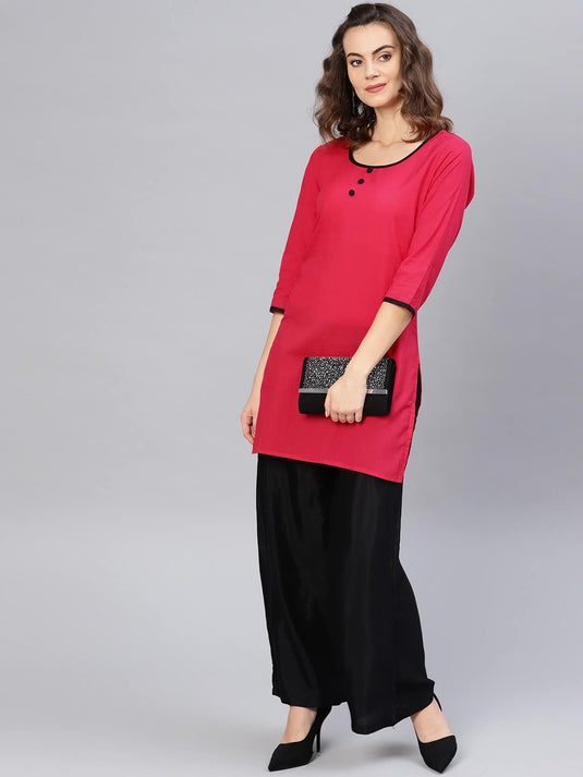 3/4sleeves front buttoned kurti