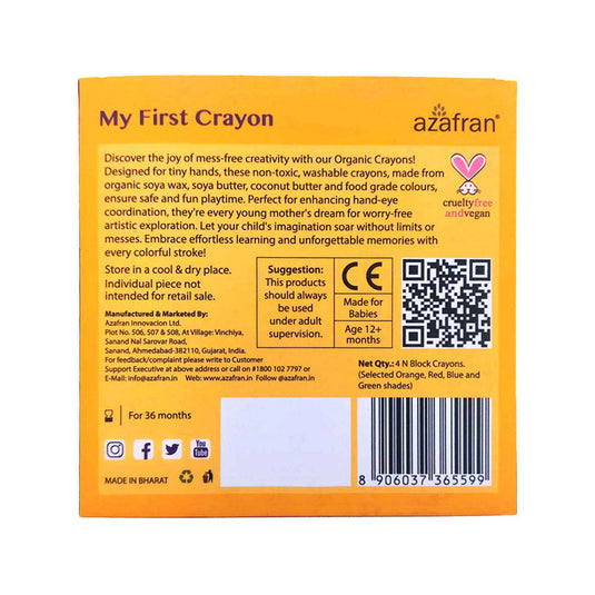 My First Crayon - 4 Jumbo Washable Block Colours for kids 12m+