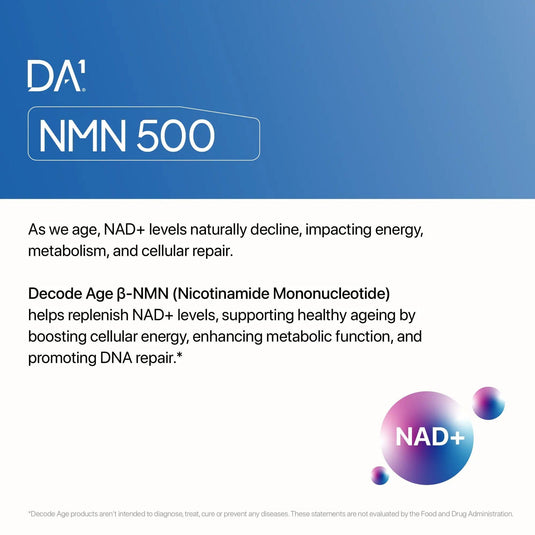 β- NMN | Beta-Nicotinamide Mononucleotide | 500mg - Decode Age