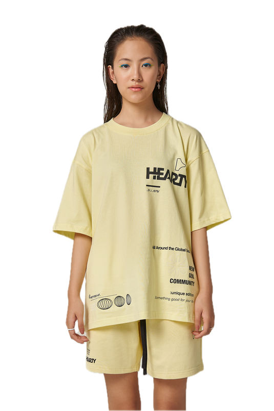 HEARTY GLOBAL COMMUNITY T-SHIRT - YELLOW (UNISEX)