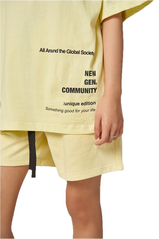 HEARTY GLOBAL COMMUNITY T-SHIRT - YELLOW (UNISEX)