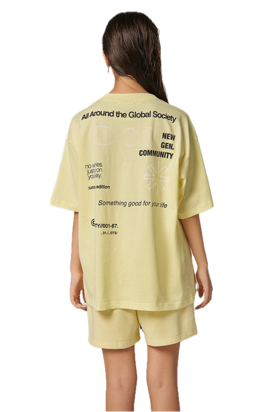 HEARTY GLOBAL COMMUNITY T-SHIRT - YELLOW (UNISEX)