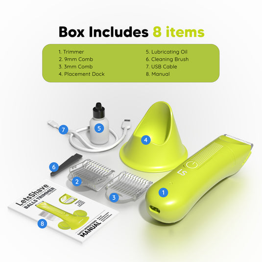 LetsShave Trimmer Men for Private Parts | Waterproof Body Groomer with Skin-Safe Ceramic Blades | LED Spotlight | Groin Trimmer, Body Trimmer for Man, Body Groomer for Men