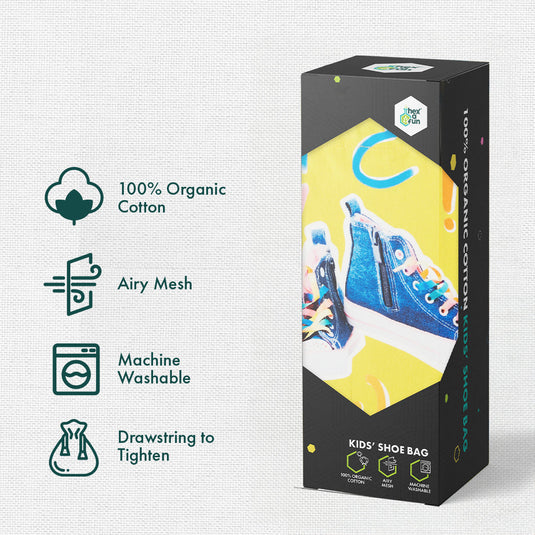 Sneakerheads! Family Shoe Bags, 100% Organic Cotton, Pack of 3