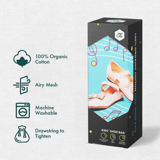 Lil Princess! Girl's Shoe Bags, 100% Organic Cotton, Pack of 3