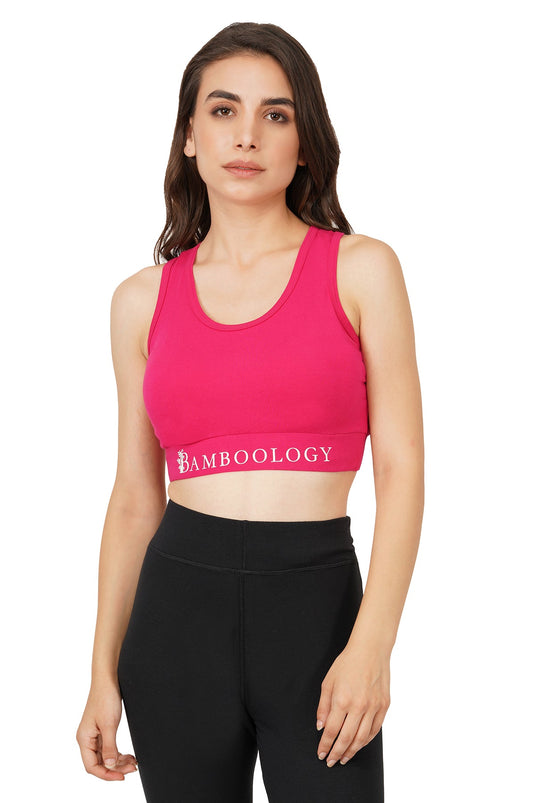 Bamboo Fabric Sports Bra | Non Padded, Non Wired, Seamless and Full Coverage | Bold