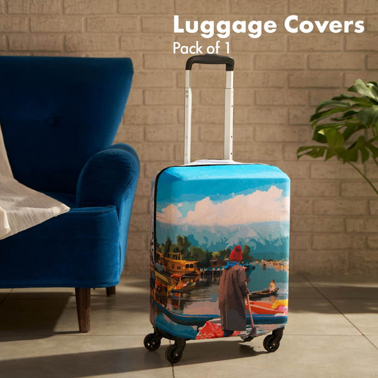 Kashmir Calling! Luggage Cover, 100% Organic Cotton Lycra, Large Size, Pack of 1