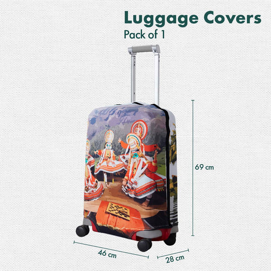 Backwater Bliss! Luggage Cover, 100% Organic Cotton Lycra, Medium Size, Pack of 1