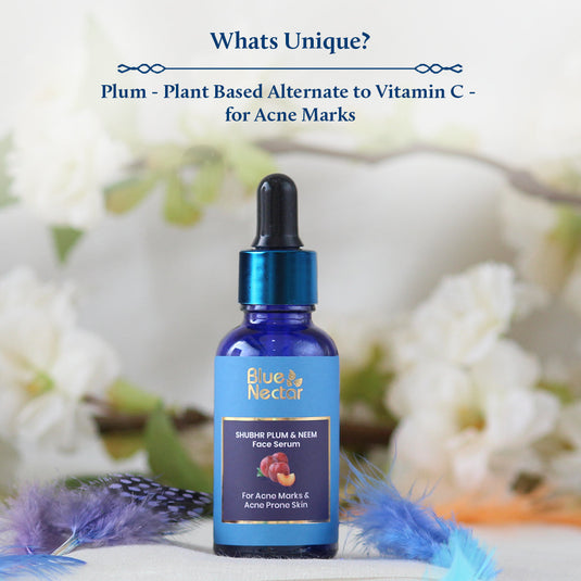 Get same properties of Vitamin c with plant based source of Plum and Neem in a bottle of Face Serum.