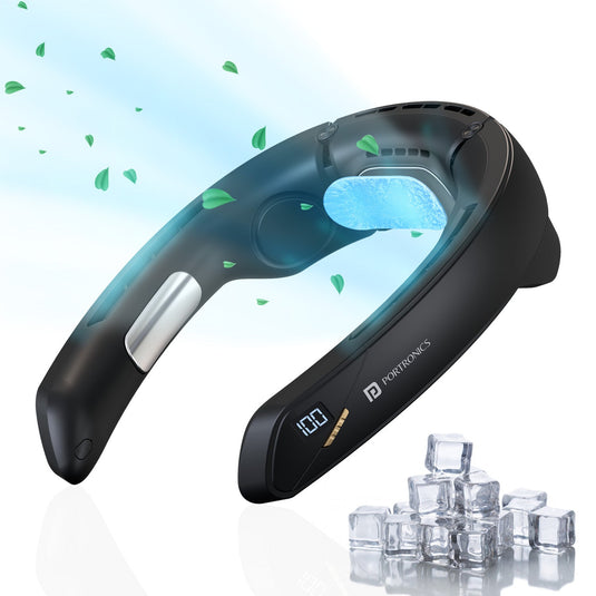 Portronic Cool Aid cooling neck fan| best neck fan for cooling| rechargeable cooling fan online