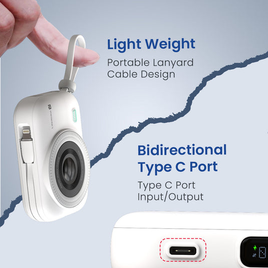 White Portronics Power Shutter best 10000mah 15w magnetic power bank for apple devices| best wireless powerbank in the market