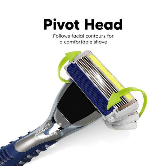 LetsShave Pro 6 Plus Face & Full Body Razor for Men (Razor+2 Bldes+Travel Cap)