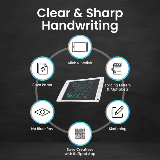 White Portronics Ruffpad One LCD Writing Tablet with Transparent Screen