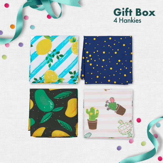 SMS! Sibling Messenger Service! Women's Hankies, 100% Organic Cotton, Gift Box of 4
