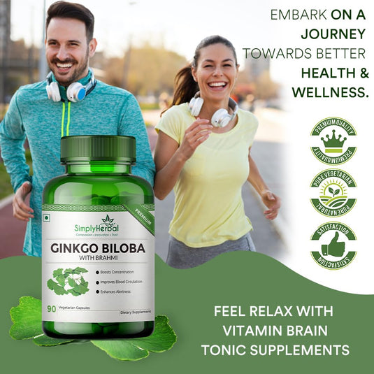 Simply Herbal Ginkgo Biloba With Brahmi 500mg - 90 Capsules