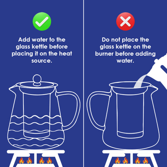 Tall Glass Teapot Kettle with Stainless Steel Infuser & Lid