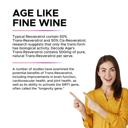 Trans Resveratrol 500mg | 99% Pure Japanese Knotweed Extract | 60 Capsule - Decode Age