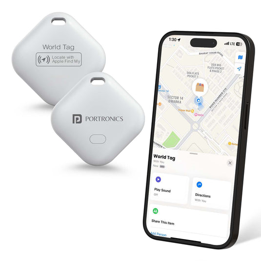 Portronics new World Tag for item finder at best price | location tag for iPhone online| world tag tracker for bags at best price