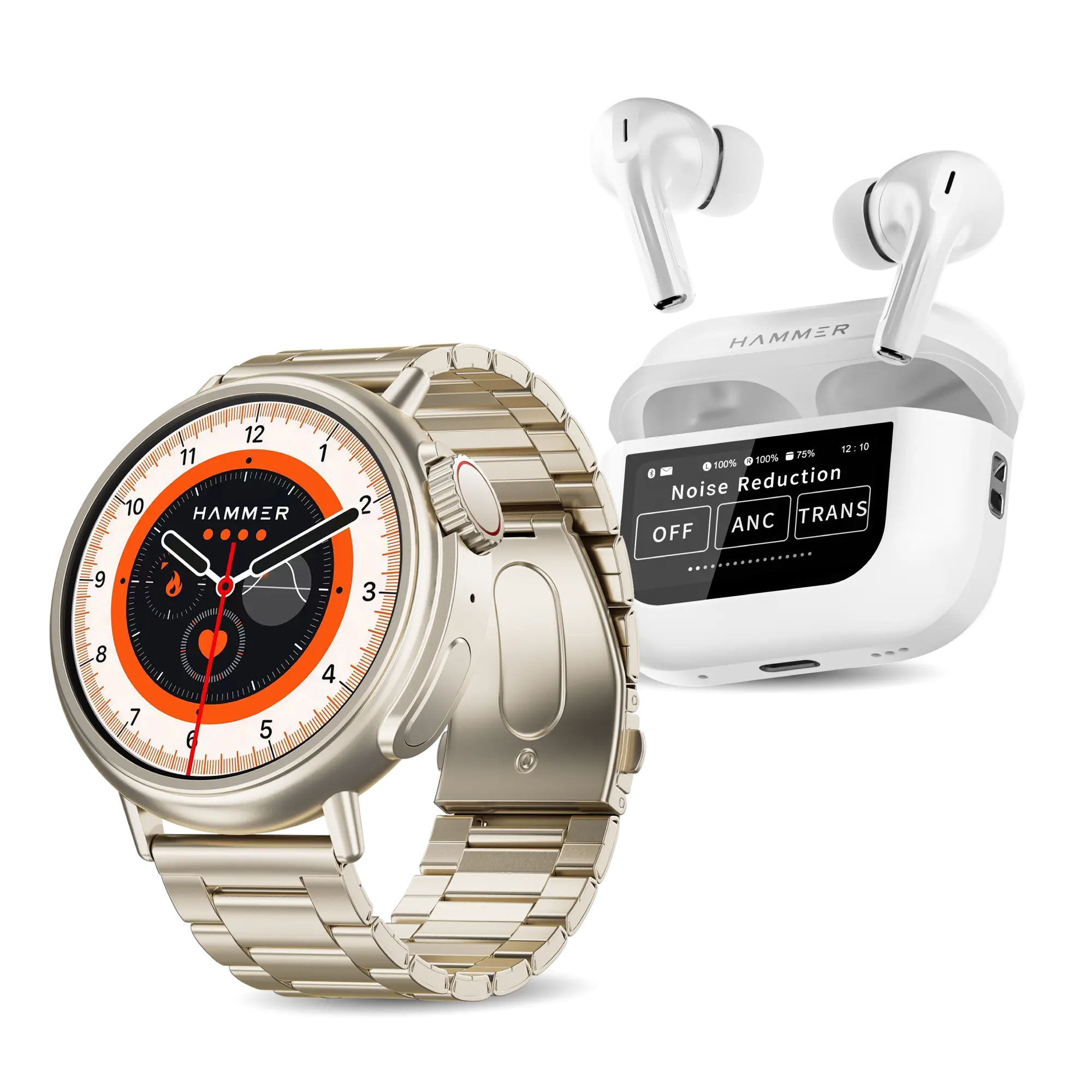 Hammer Active Bluetooth Smartwatch Screen TWS Earbuds (Combo)