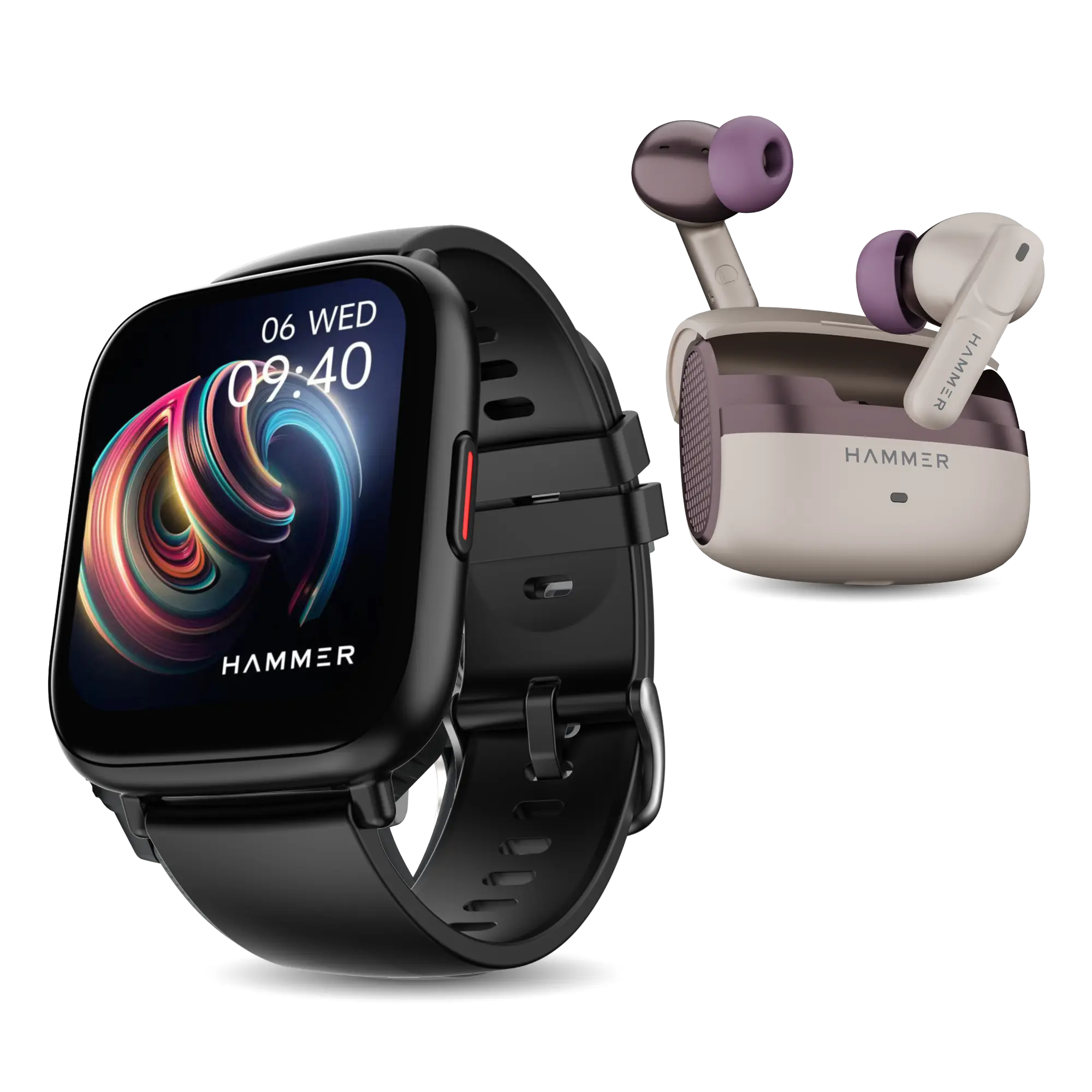 Hammer Fit+ Bluetooth Smart Watch Stellar TWS Earbuds (Combo)