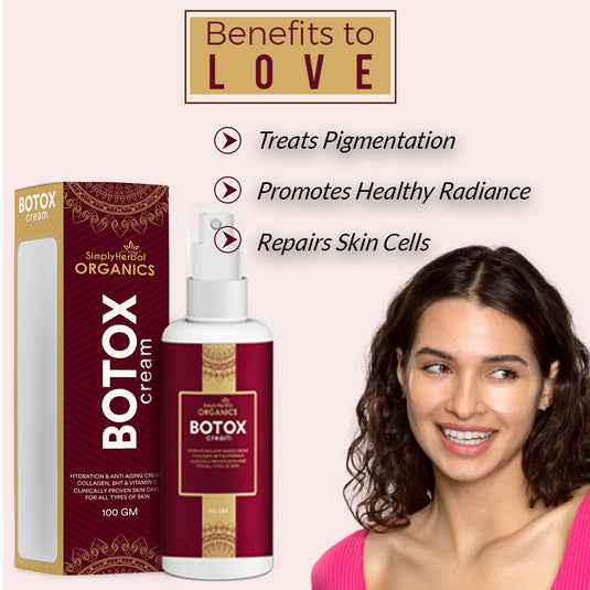 Simply Herbal Organics Botox Cream 100 Gm| Face Repairing & Brightening for All Skin Types