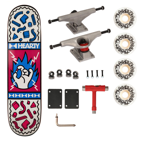 Hearty Pro-Complete Skateboard Pack- Unassembled- 8.0" -Chill Pill/Blue