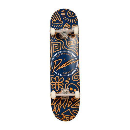 PISTON COMPLETE SKATEBOARDS 7.25" Doodle (BEST SIZE FOR KIDS UNDER 10)
