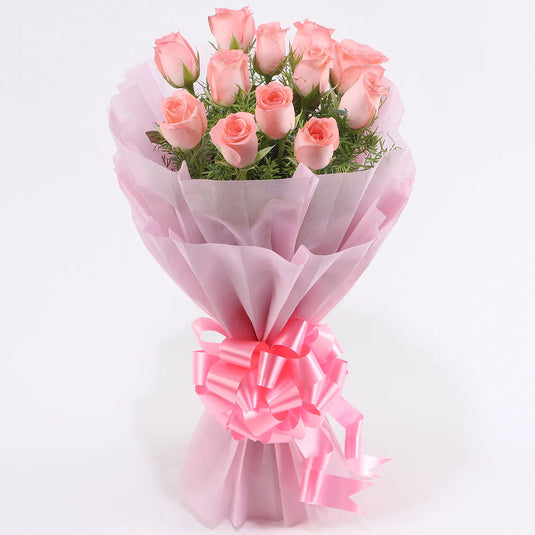 FNP- Elegance 12 Pink Roses Bouquet