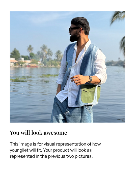 Upcycled Denim Gilet Jacket | G132