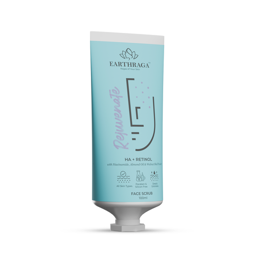Earthraga HA + Retinol Face Scrub 100 ml | Exfoliates, Hydrates and Boosts Skin Radiance
