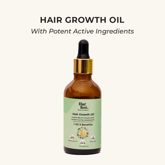 Hair Growth Oil - Potent Actives like Ceramides, Vitamin C & 16 Botanical Oils (Jaborandi, Gotu Kola & more) a mixture of champi with potent actives