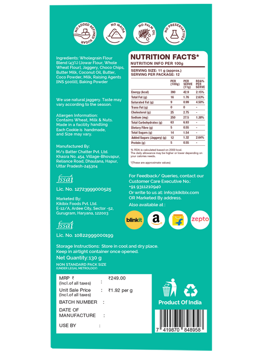 Millet Chocolate Chip Cookies