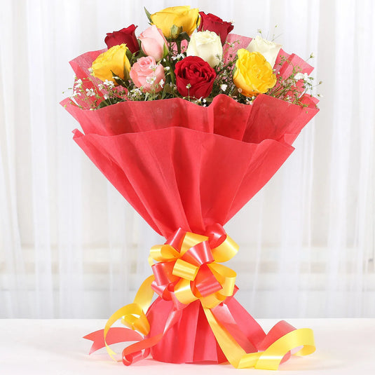 FNP- Mixed Love 10 Roses Bunch