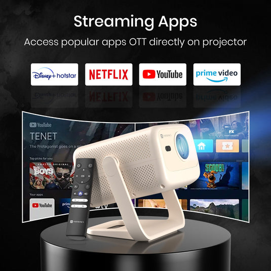 Portronics Beem 480 android projector for home with ott app streaming| best android projector online from portronics