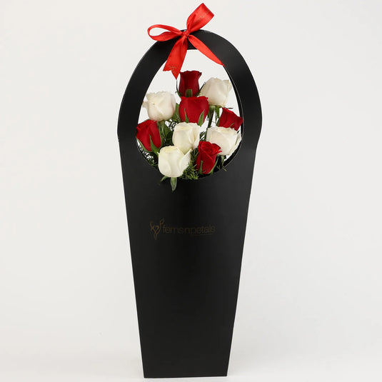 FNP- Red & White Roses In FNP Sleeve