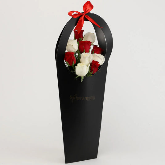 FNP- Red & White Roses In FNP Sleeve