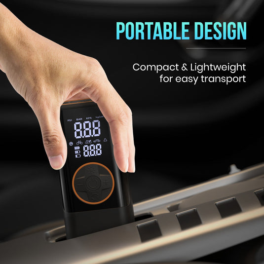 vayu 4.0 portable air inflator | car accessories online with discount| tyre inflator for car and bike online| rechargeable car tyre inflator with 4500mah rechargeable battery