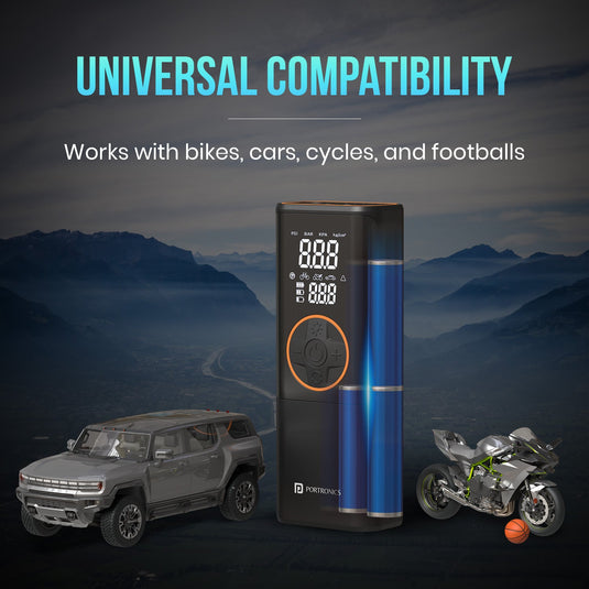 vayu 4.0 portable universal air inflator | car accessories online with discount| tyre inflator for car and bike online| rechargeable car tyre inflator with 4500mah rechargeable battery