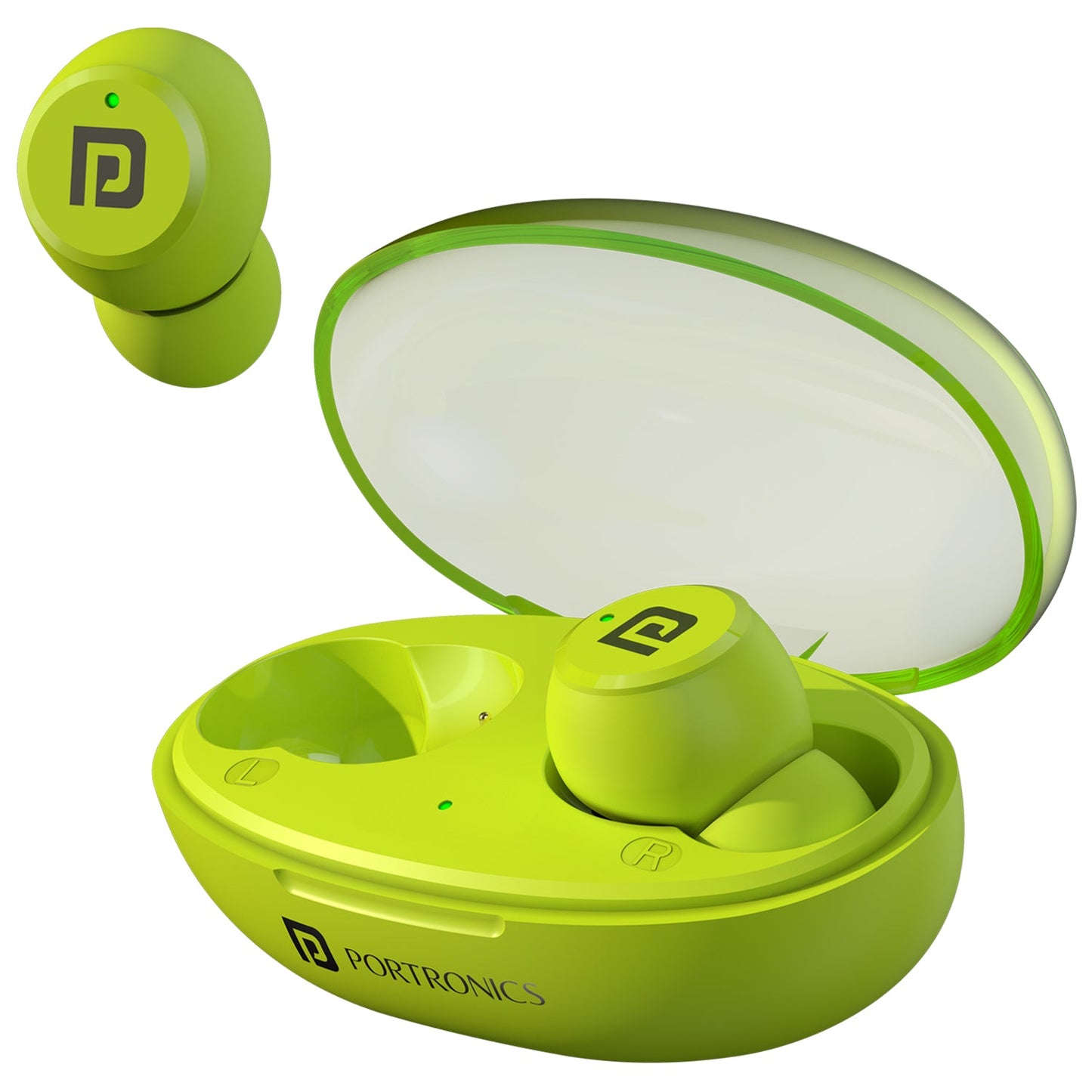 Green Portronics Harmonics Twins s13 wireless earbuds| best earbuds online