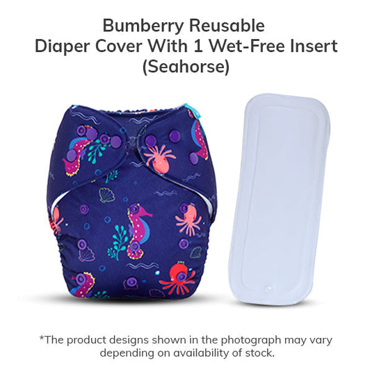 Diaper Cover (Seahorse) + 1 wet free insert