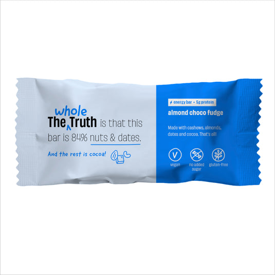 The Whole Truth - Energy Bars | Almond Choco Fudge | Pack of 6 x 40g