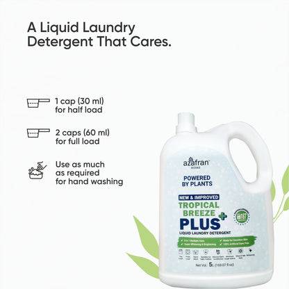 New & Improved Tropical Breeze Plus 8 in 1 Plant Based Liquid Laundry Detergent