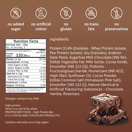 chocolate brownie - 11g protein (pack of 6)