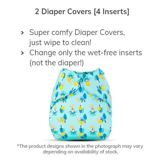 Super Fresh 24x7 Comfort Combo (13-36 Months) - 6 Piece Pack with Diaper Cover, Pocket Diaper & Sleeper Diaper (6 Inserts)