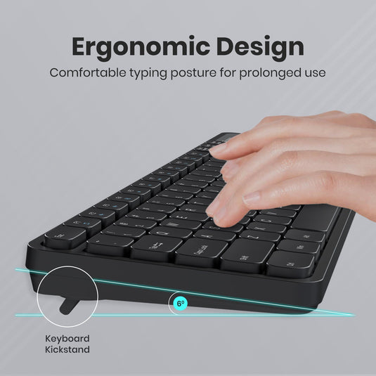 Portronics Key8 combo Wireless bluetooth Keyboard and Mouse with 10 meter connectivity