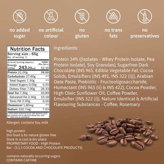 mocha nut fudge - 21g protein (pack of 6)