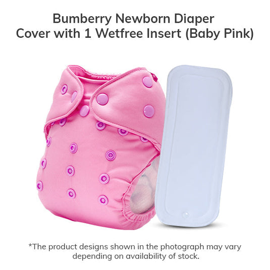 New born Diaper Cover + 1 WetFree Insert - Baby pink