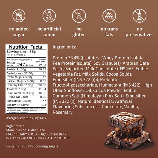 chocolate brownie - 21g protein (pack of 6)